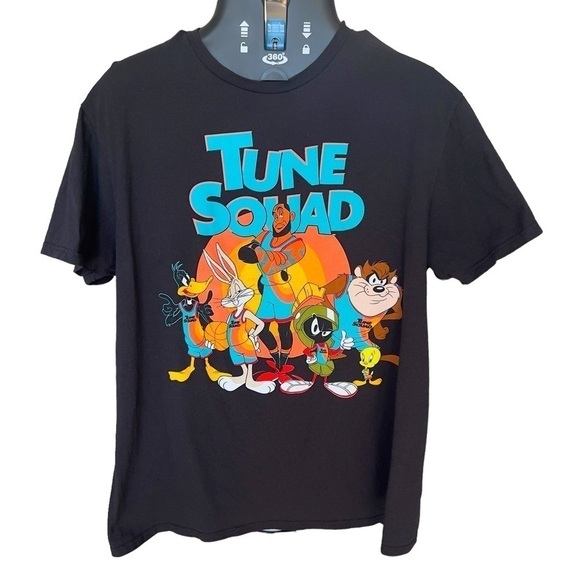 Space Jam Men's Tune Squad Cotton Graphic T-Shirt Black Short Sleeve Tee Size L - Picture 1 of 5